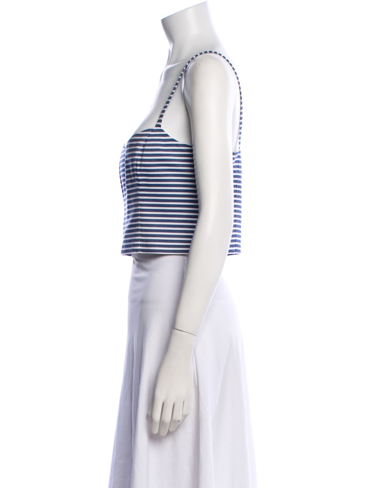 Goop G. Label Striped Square Neckline Crop Top