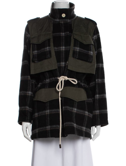 Goop G. Label Virgin Wool Plaid Print Coat