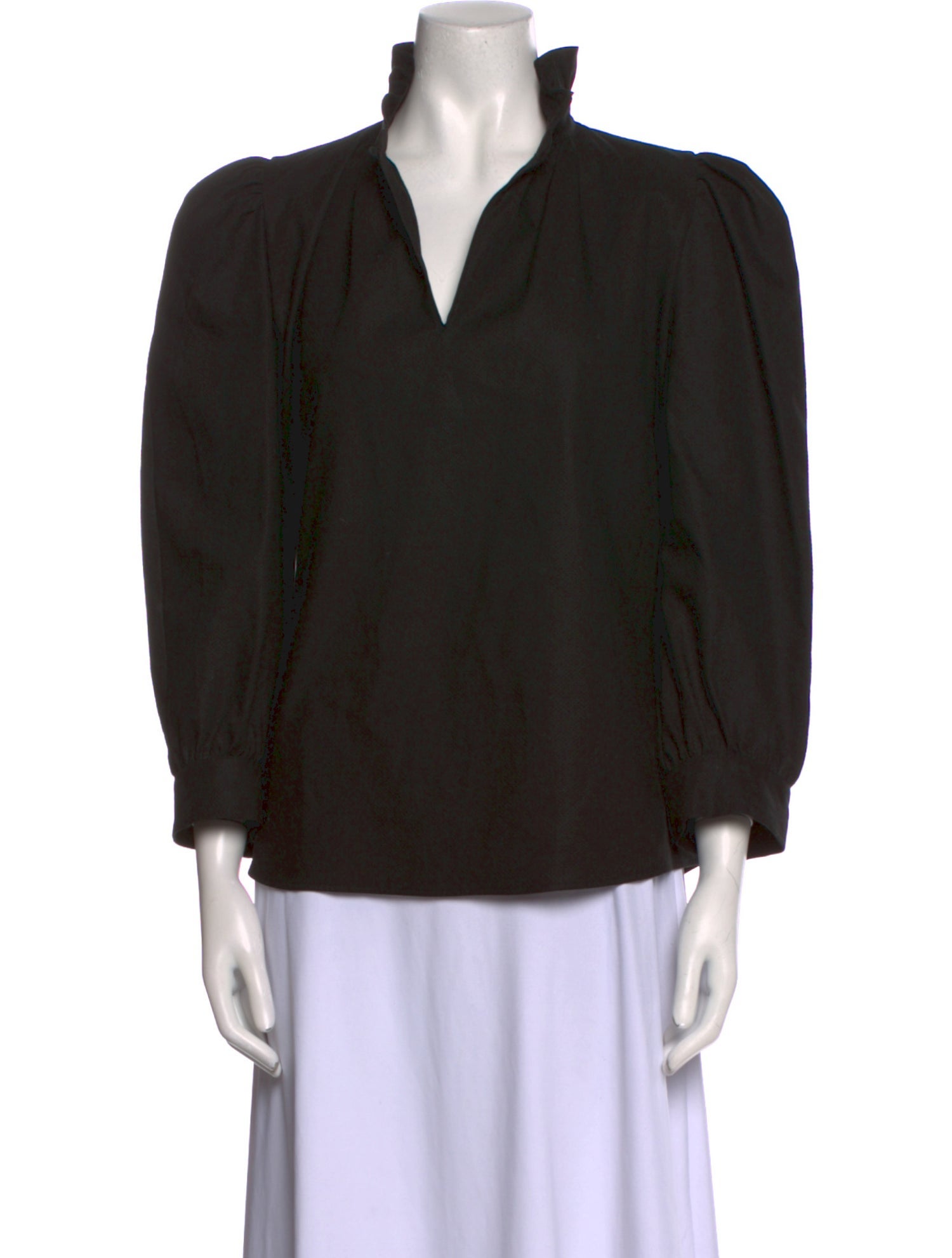 Goop G. Label V-Neck Three-Quarter Sleeve Blouse