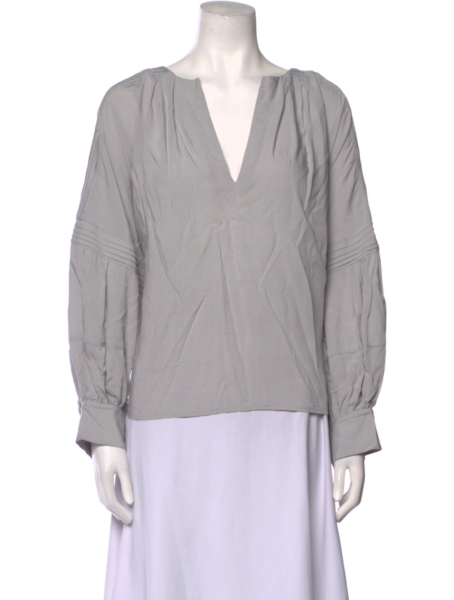 Goop G. Label V-Neck Long Sleeve Blouse