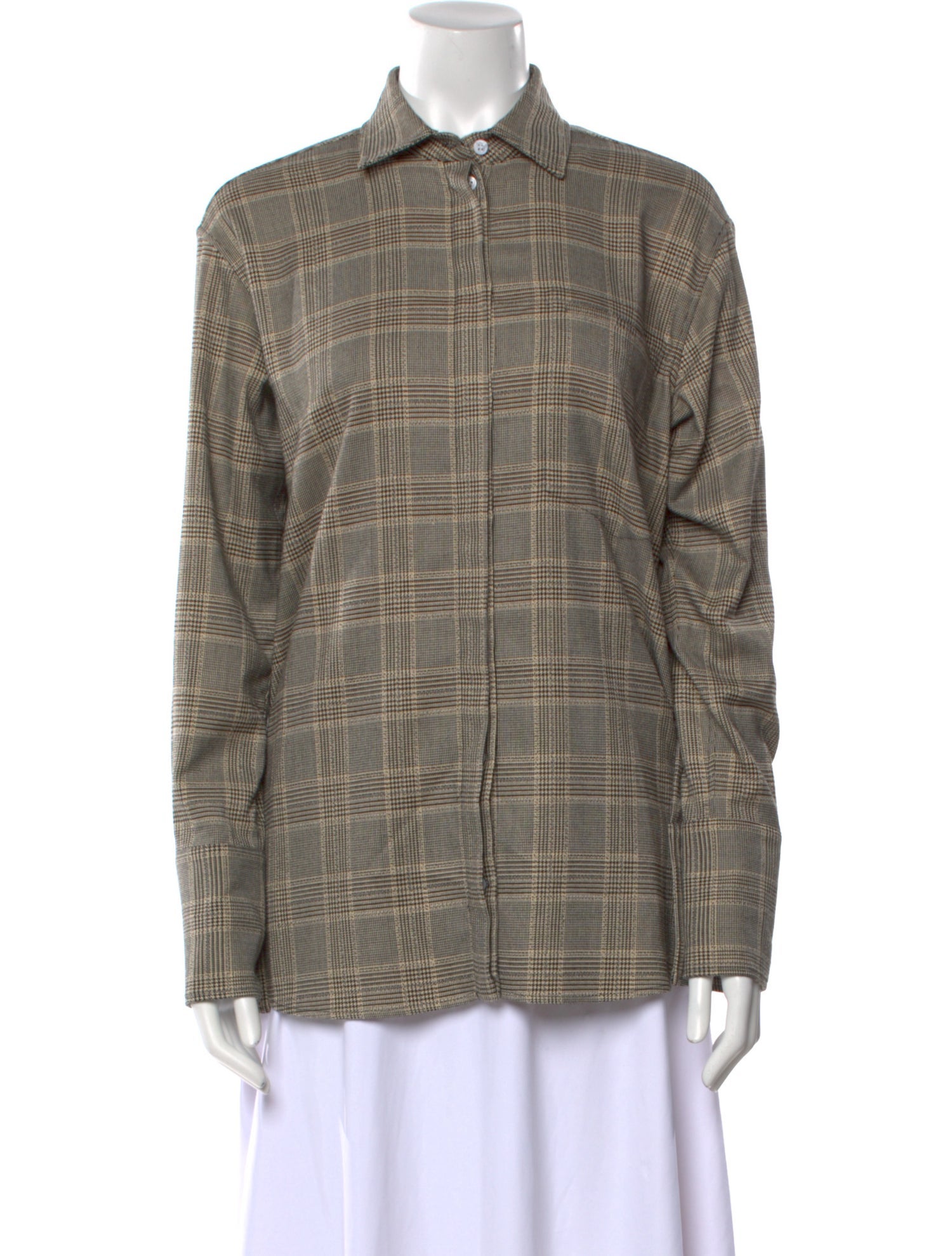 Goop G. Label Plaid Print Long Sleeve Button-Up Top
