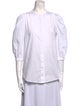 Goop G. Label Crew Neck Three-Quarter Sleeve Button-Up Top