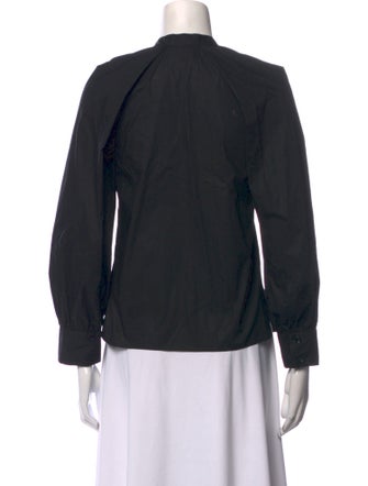 Goop G. Label Mock Neck Long Sleeve Button-Up Top