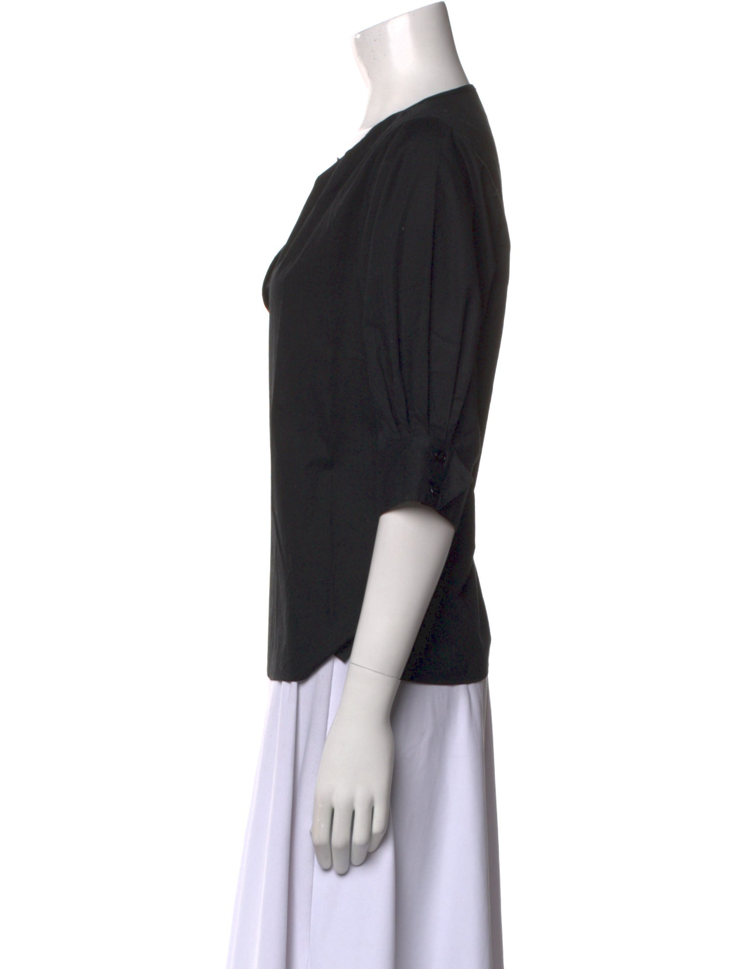 Goop G. Label V-Neck Three-Quarter Sleeve Blouse