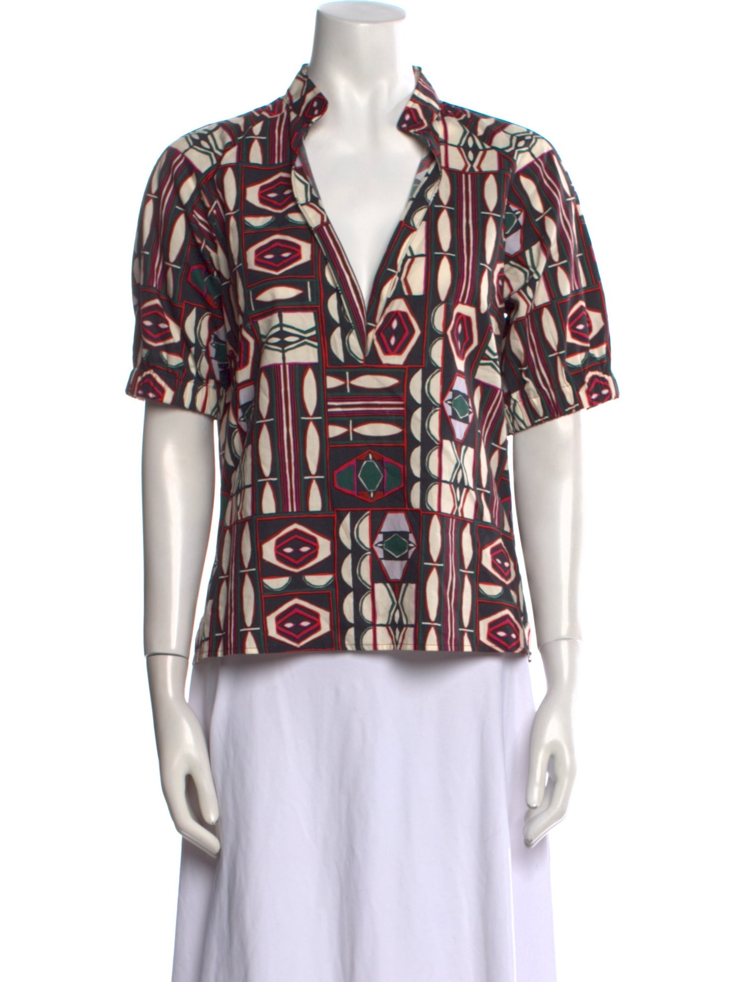 Goop G. Label Printed V-Neck Blouse