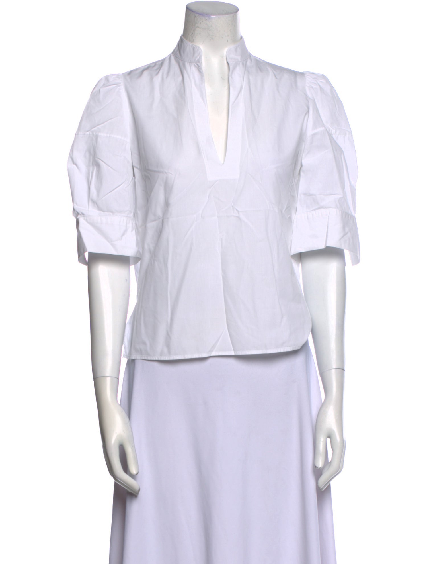 Goop G. Label V-Neck Short Sleeve Button-Up Top