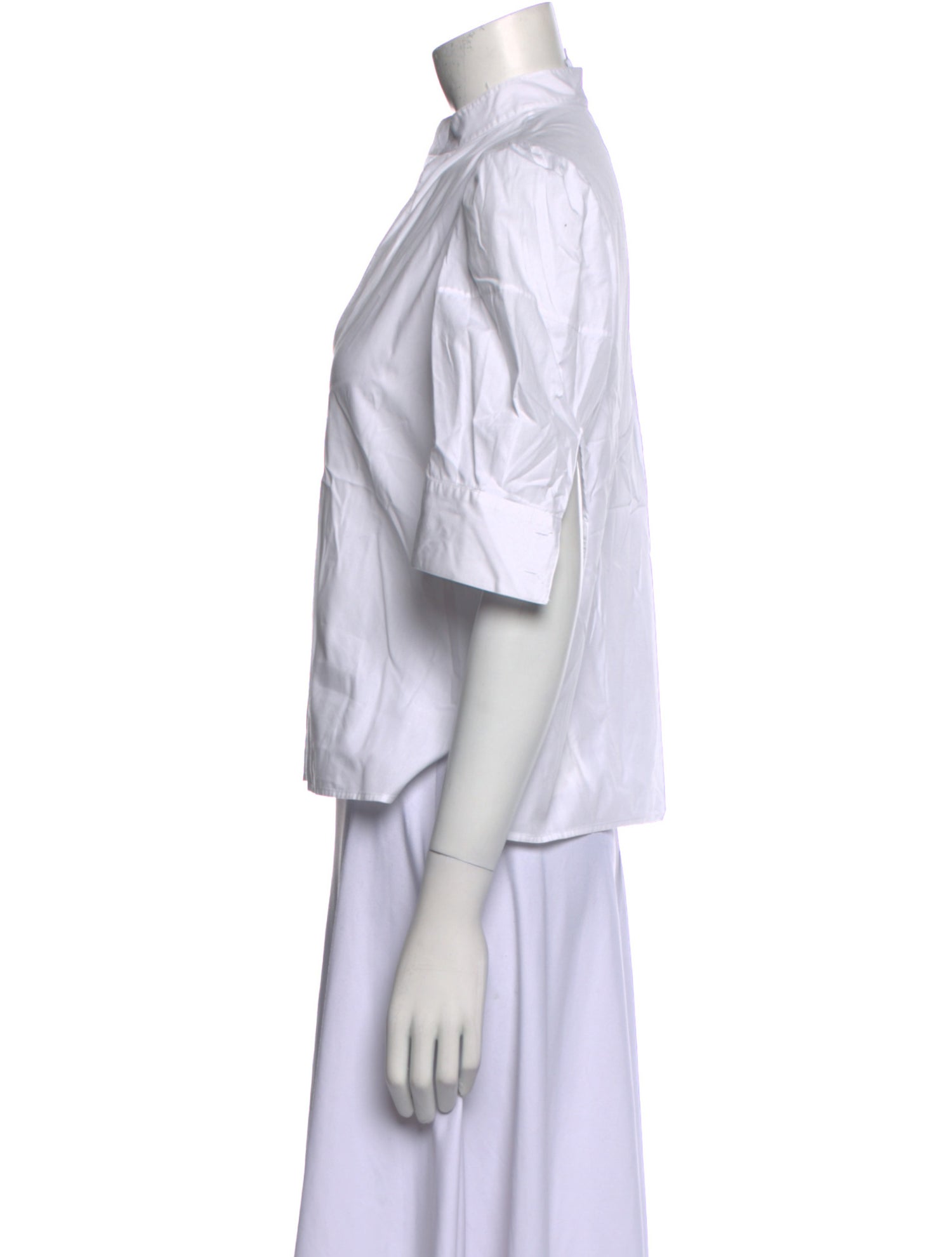 Goop G. Label V-Neck Short Sleeve Button-Up Top