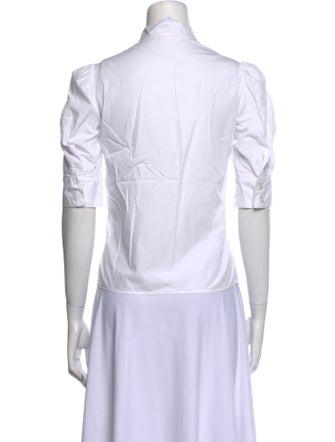 Goop G. Label V-Neck Short Sleeve Button-Up Top