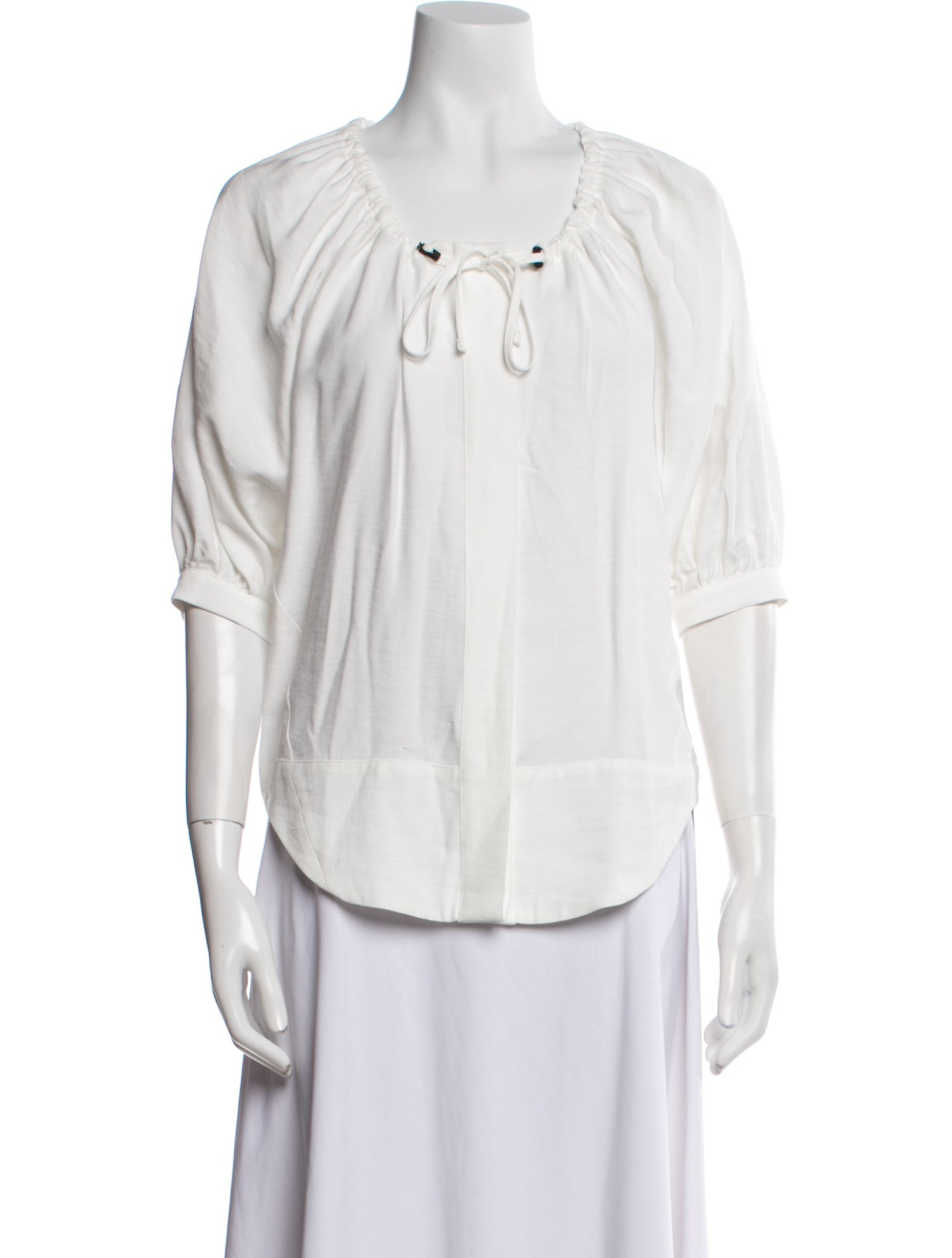 Goop G. Label Scoop Neck Three-Quarter Sleeve Blouse
