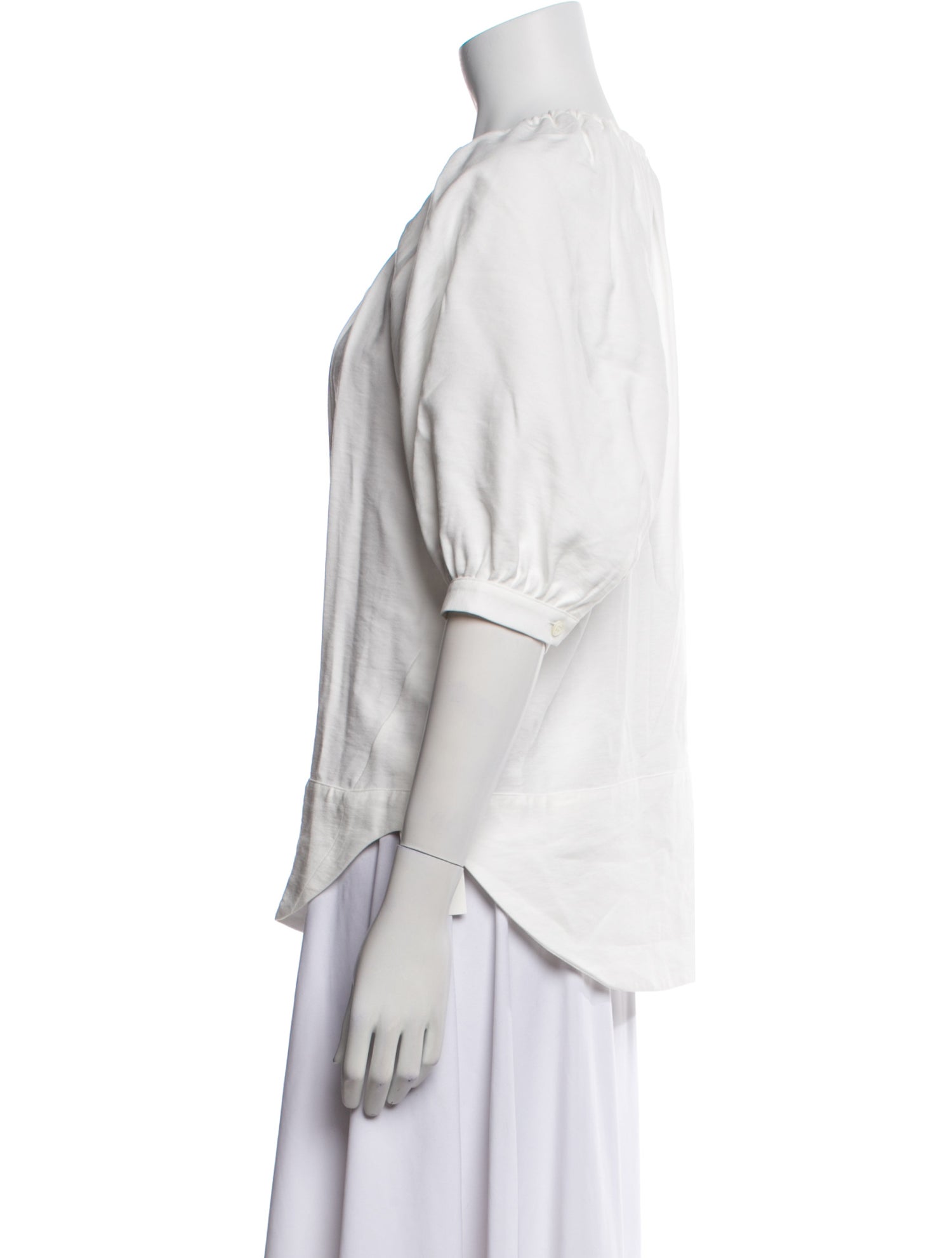 Goop G. Label Scoop Neck Three-Quarter Sleeve Blouse