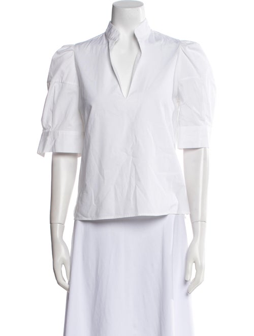 Goop G. Label V-Neck Three-Quarter Sleeve Button-Up Top