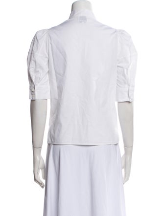 Goop G. Label V-Neck Three-Quarter Sleeve Button-Up Top