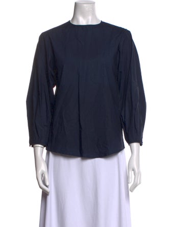 Goop G. Label Crew Neck Three-Quarter Sleeve Blouse