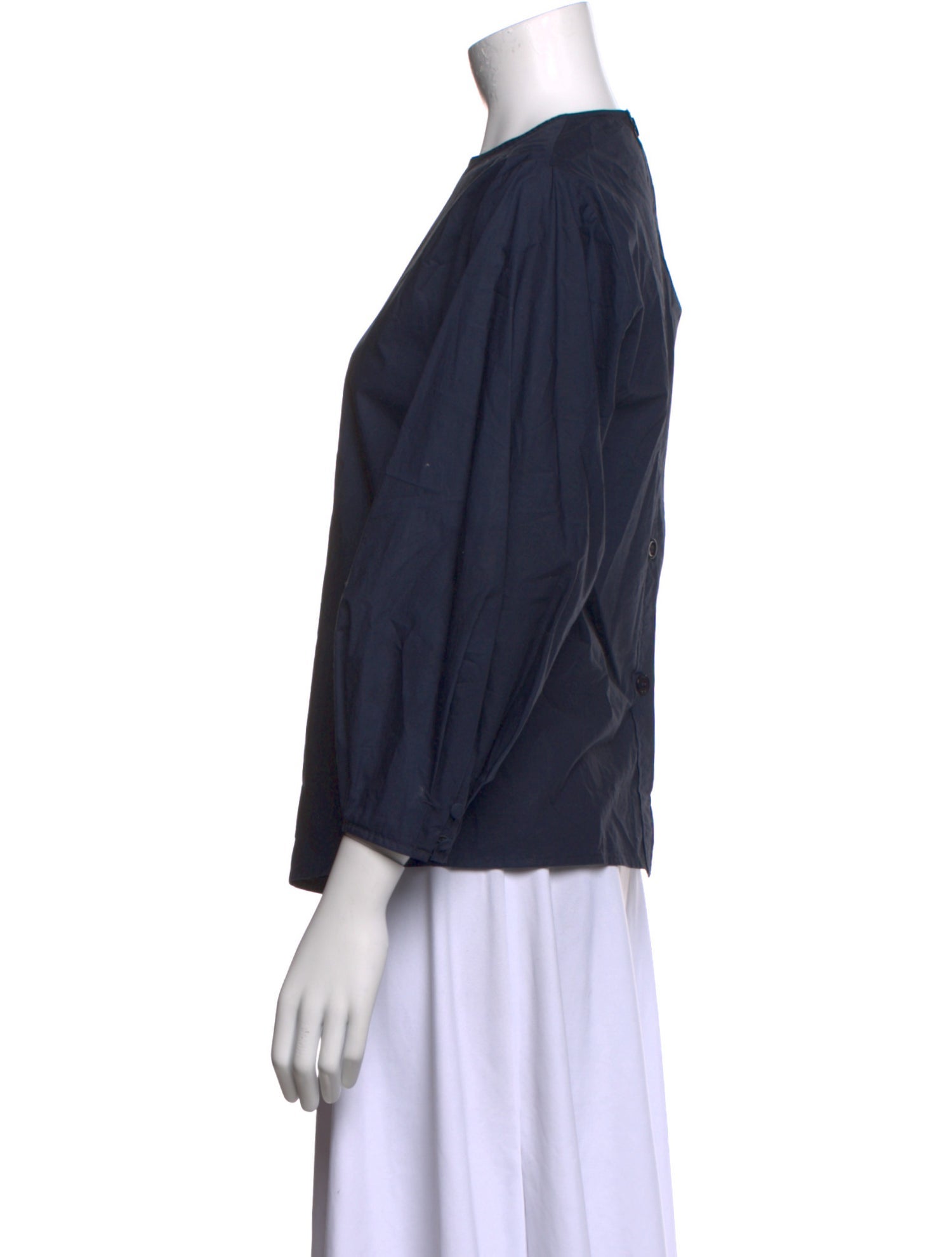 Goop G. Label Crew Neck Three-Quarter Sleeve Blouse