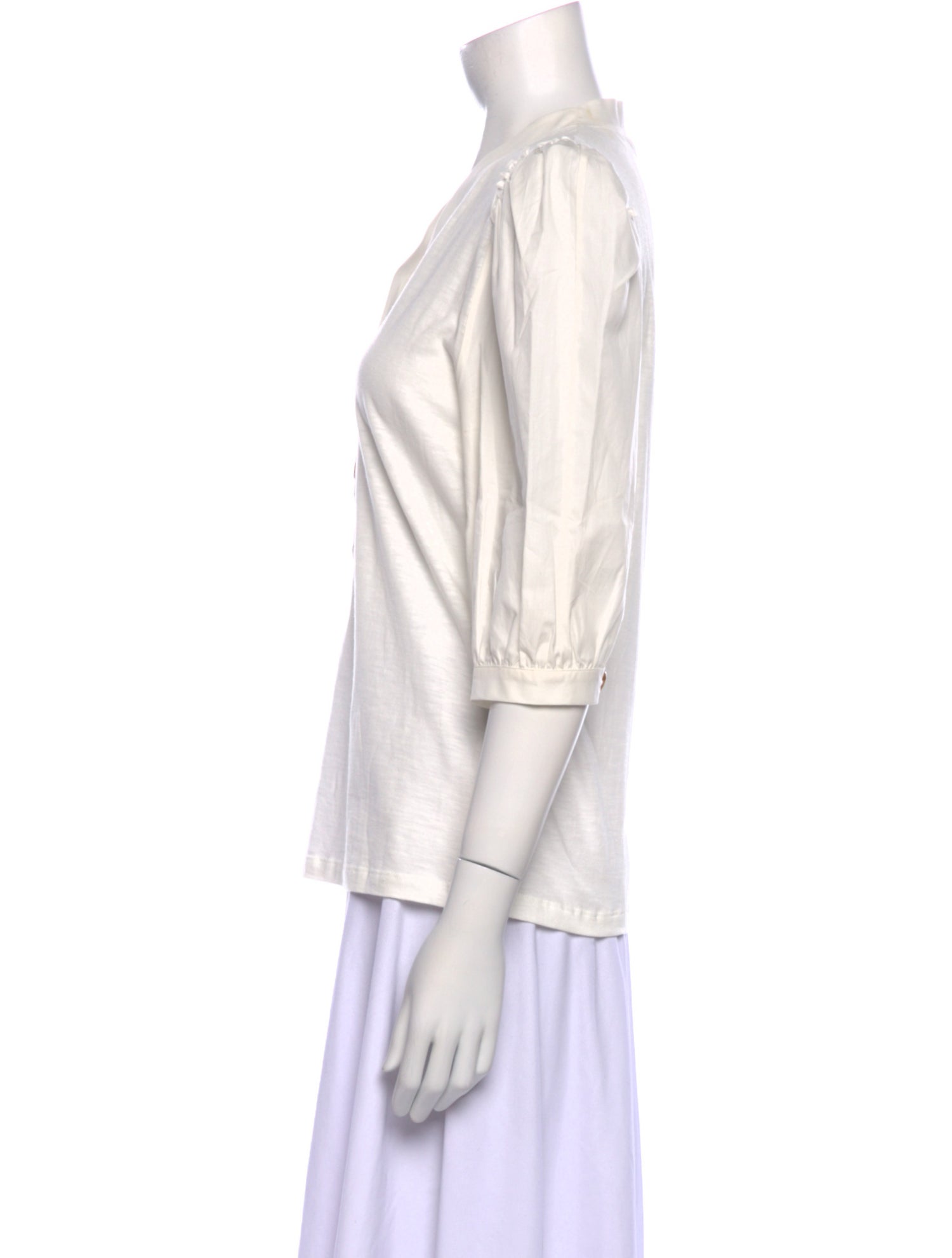 Goop G. Label V-Neck Three-Quarter Sleeve Top