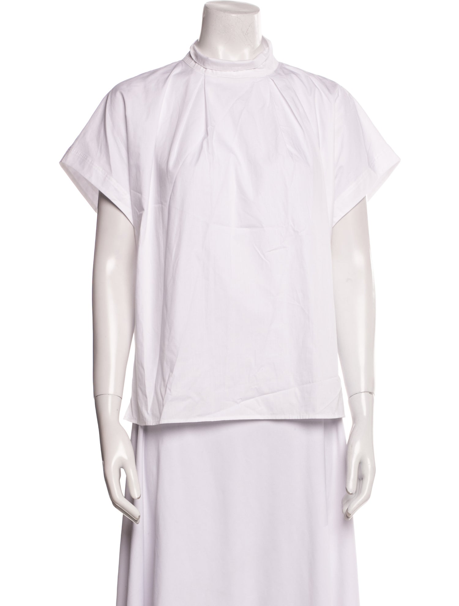 Goop G. Label Mock Neck Short Sleeve Blouse