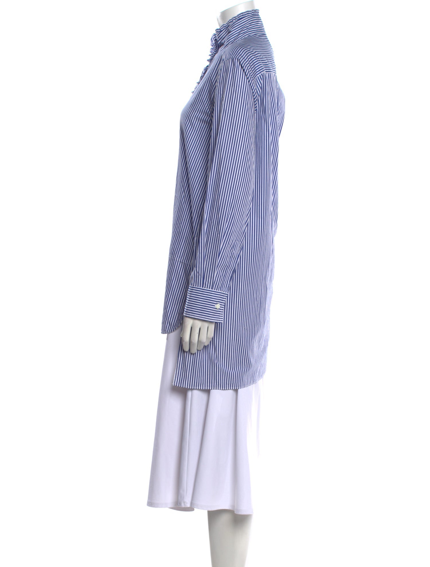 Goop G. Label Striped Mock Neck Button-Up Top w/ Tags