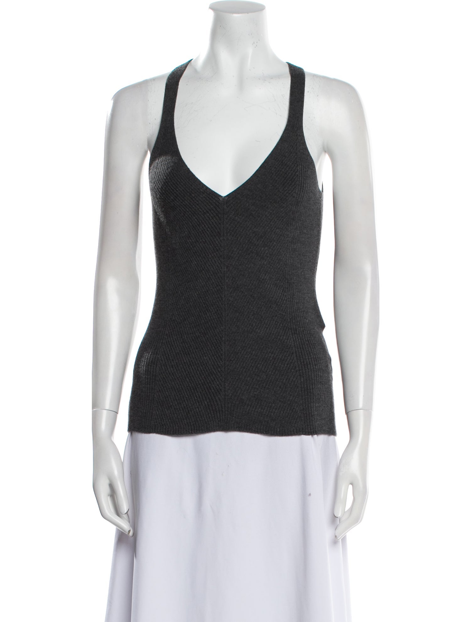 Goop G. Label Merino Wool Plunge Neckline Top