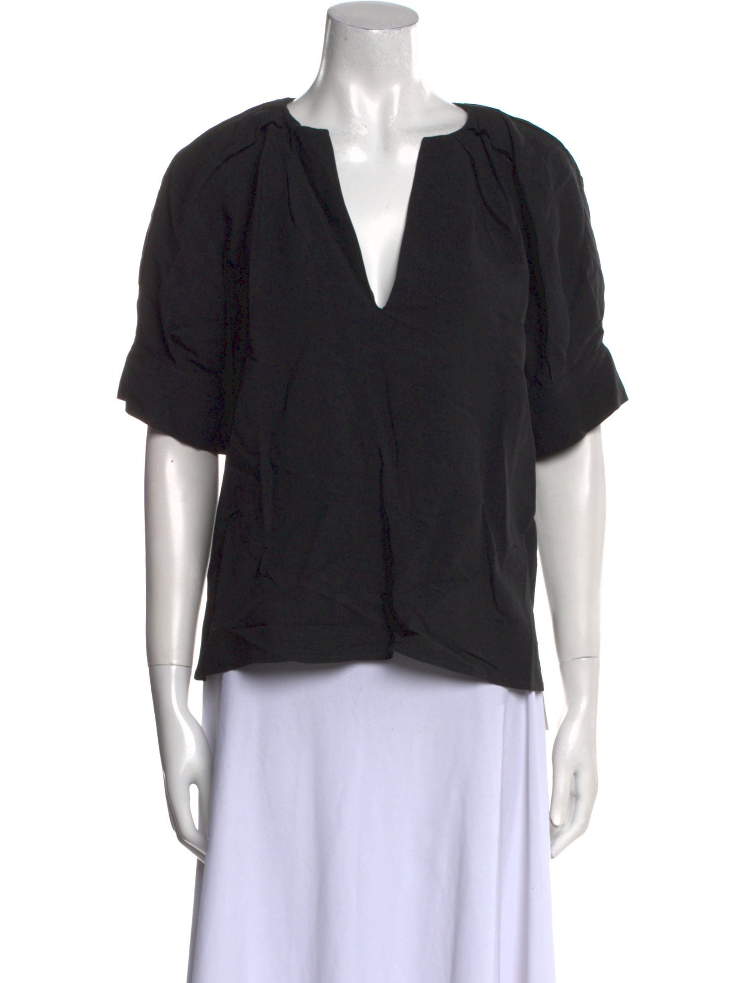 Goop G. Label V-Neck Short Sleeve Blouse