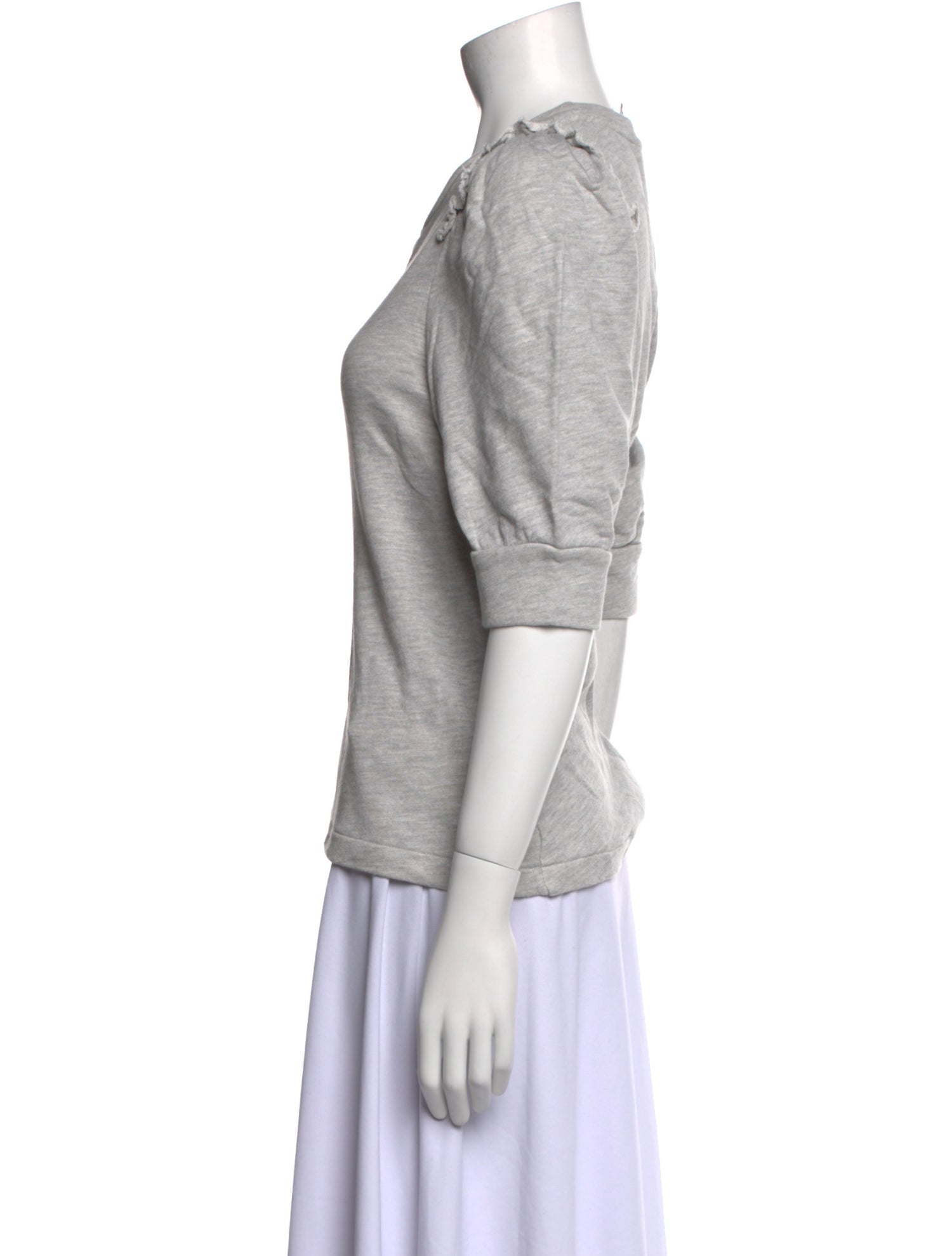 Goop G. Label Crew Neck Three-Quarter Sleeve Sweatshirt