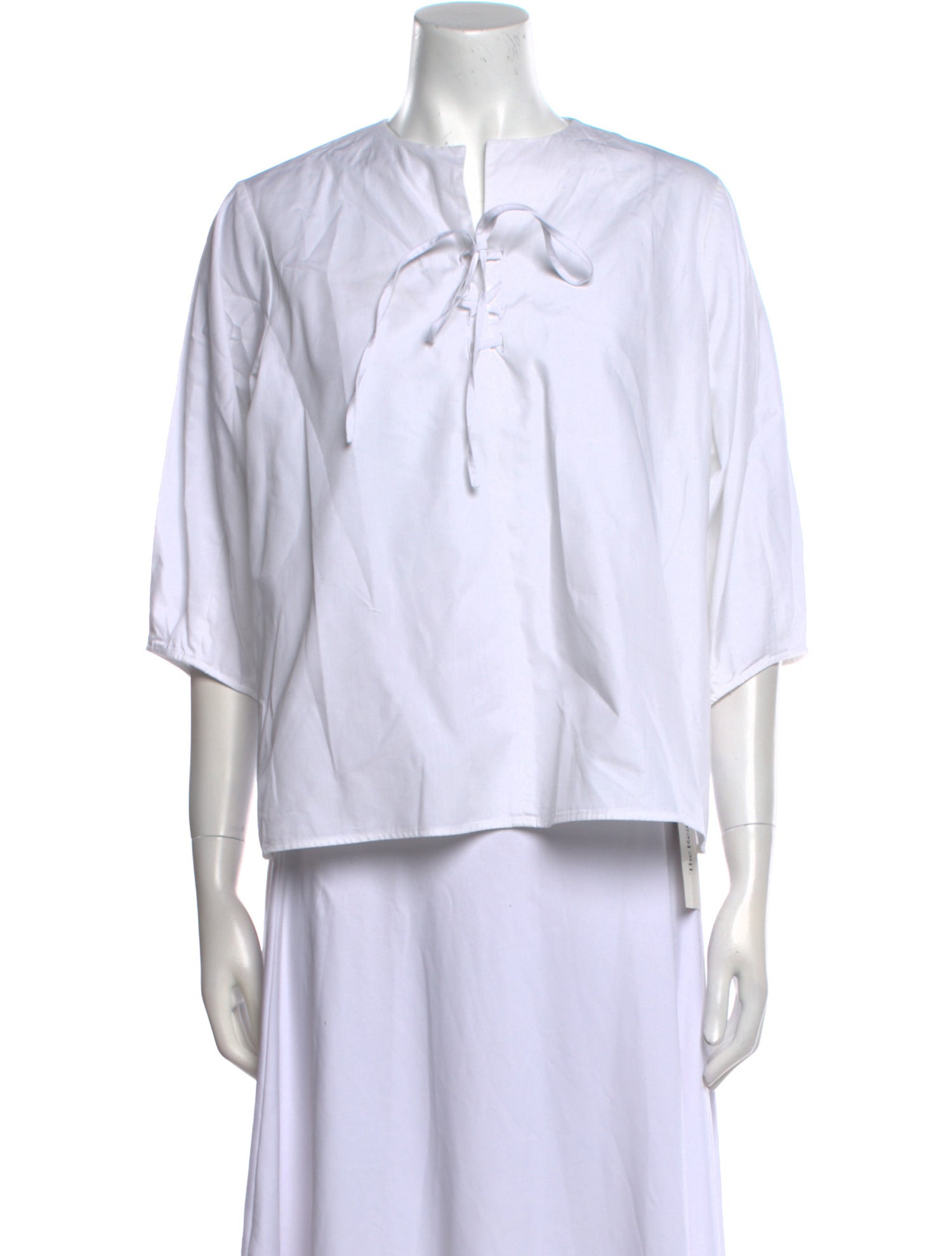 Goop G. Label V-Neck Three-Quarter Sleeve Blouse