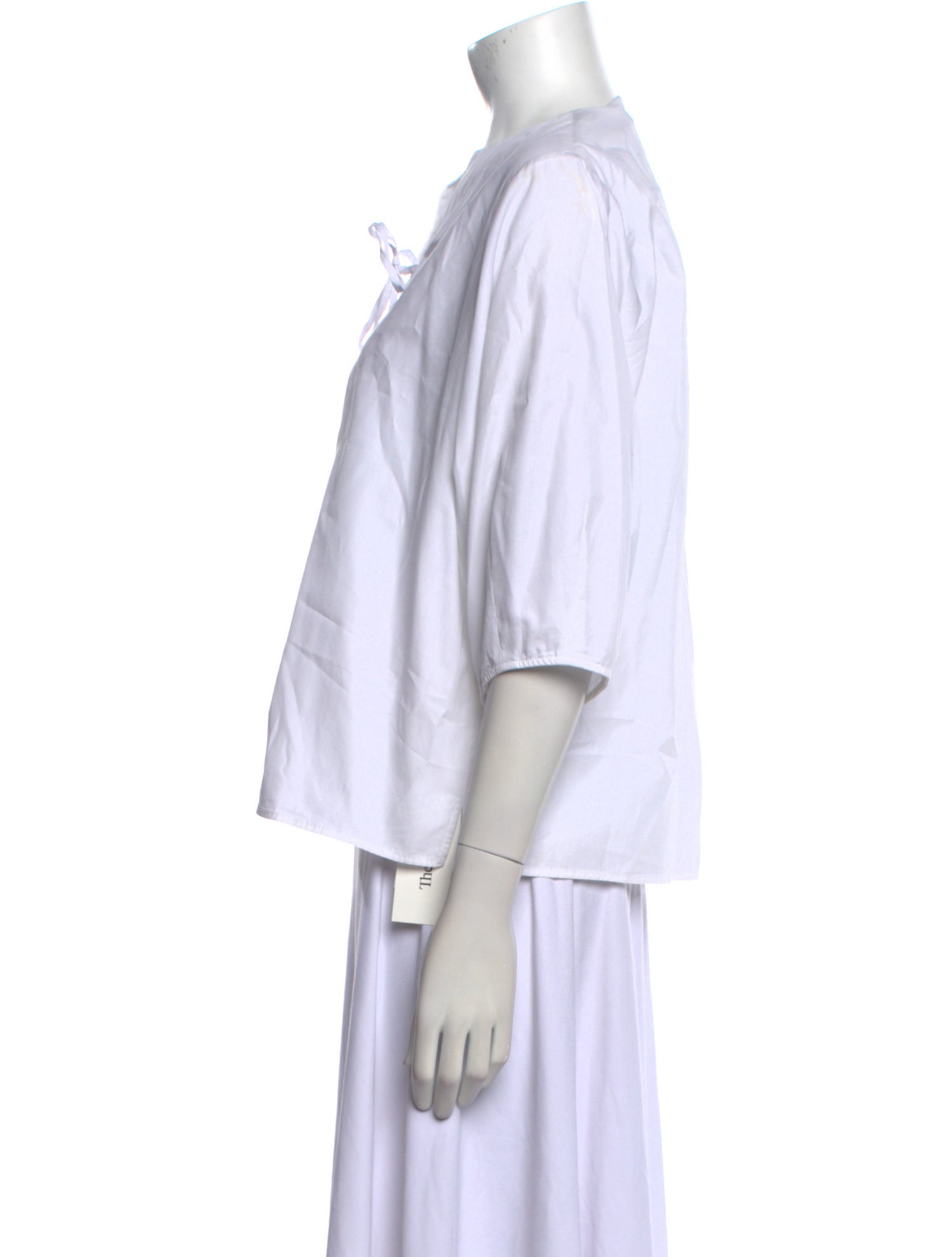 Goop G. Label V-Neck Three-Quarter Sleeve Blouse