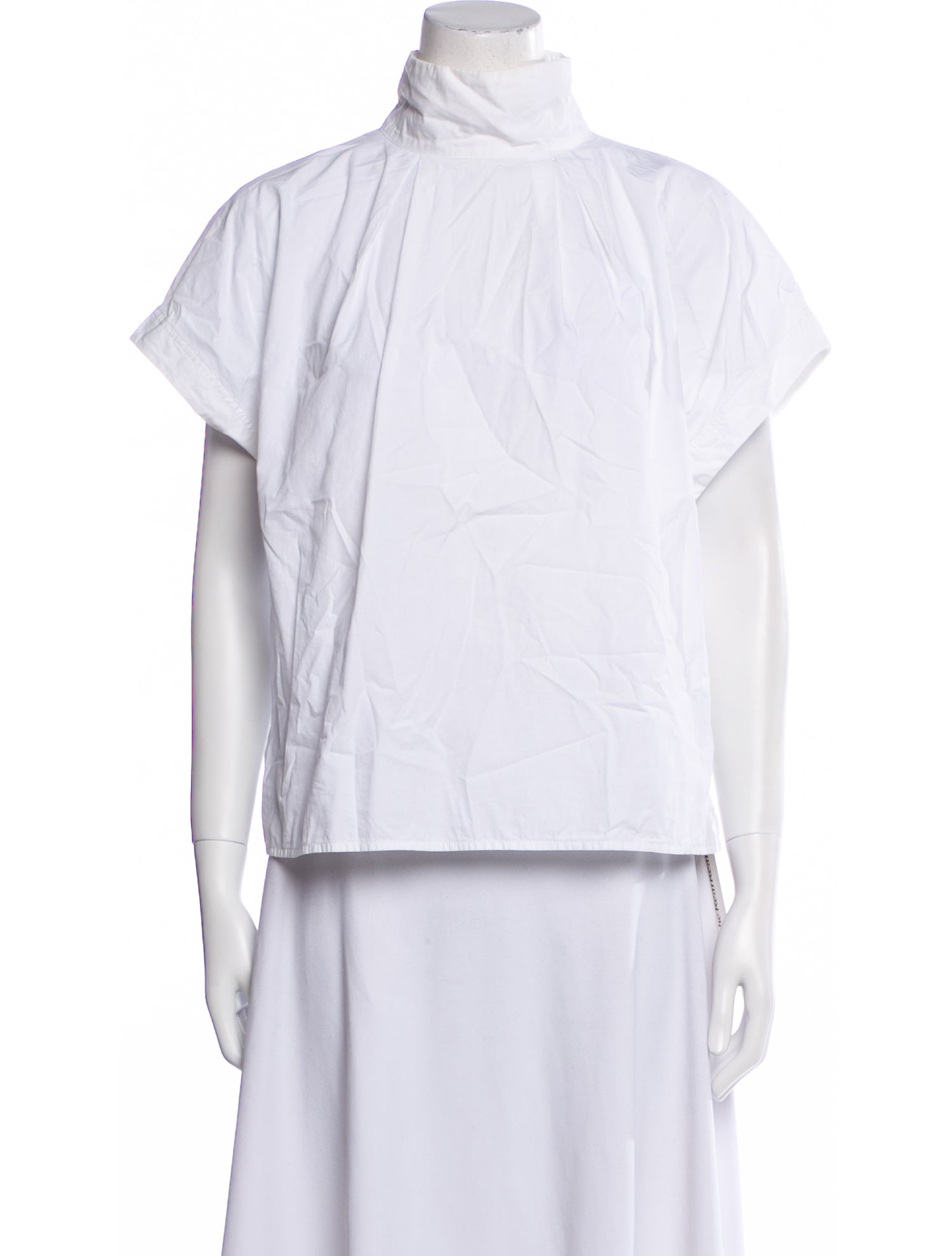 Goop G. Label Mock Neck Short Sleeve Blouse