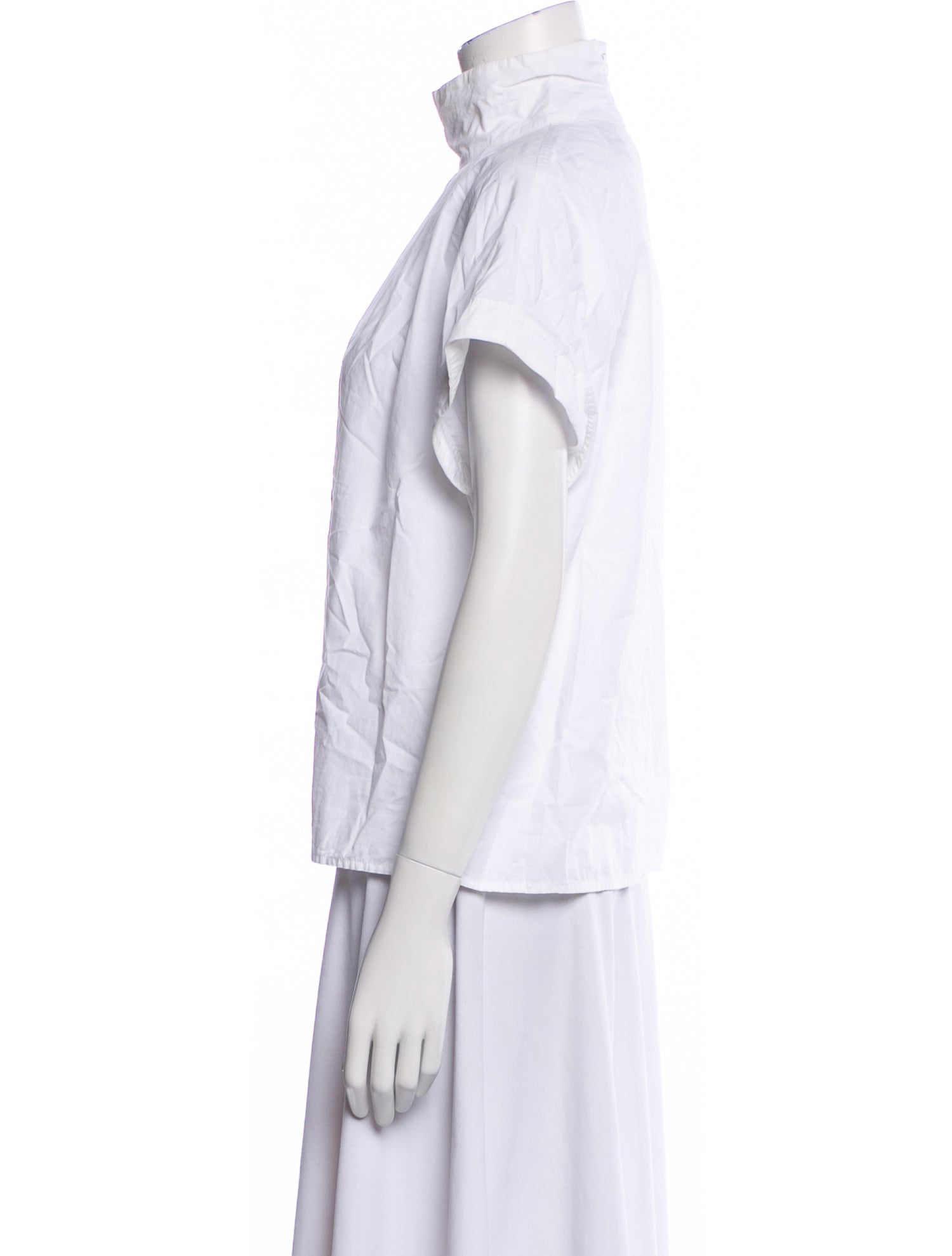 Goop G. Label Mock Neck Short Sleeve Blouse
