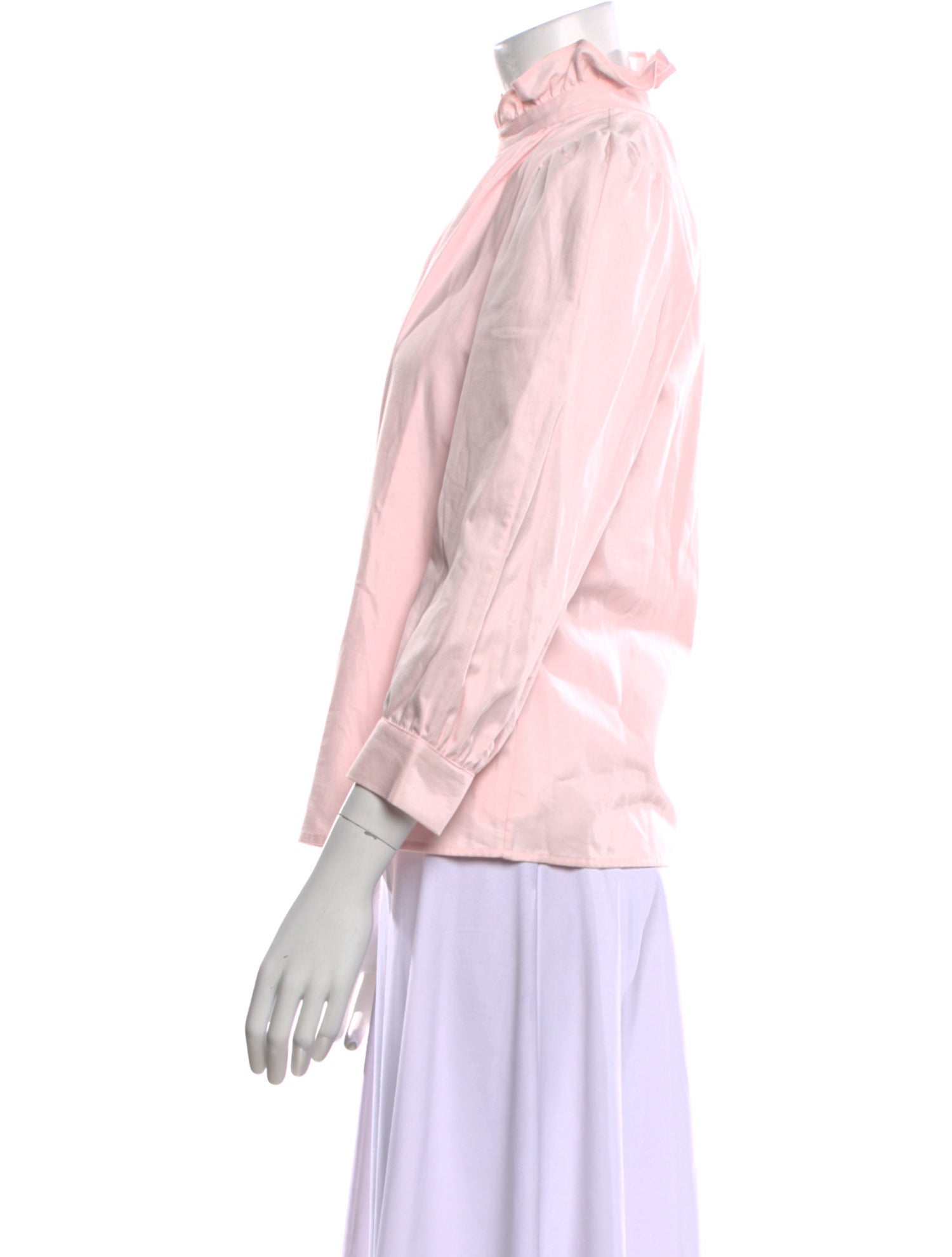 Goop G. Label Mock Neck Three-Quarter Sleeve Blouse