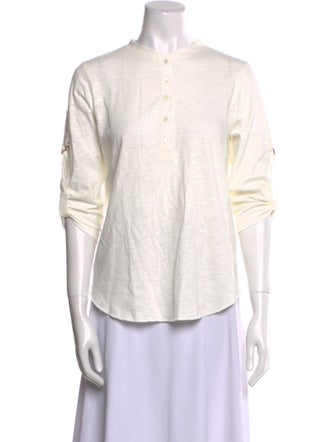Goop G. Label Three-Quarter Sleeve Button-Up Top