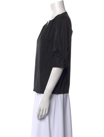 Goop G. Label V-Neck Three-Quarter Sleeve Blouse