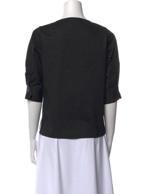 Goop G. Label V-Neck Three-Quarter Sleeve Blouse