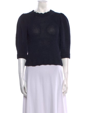 Goop G. Label Crew Neck Three-Quarter Sleeve Crop Top