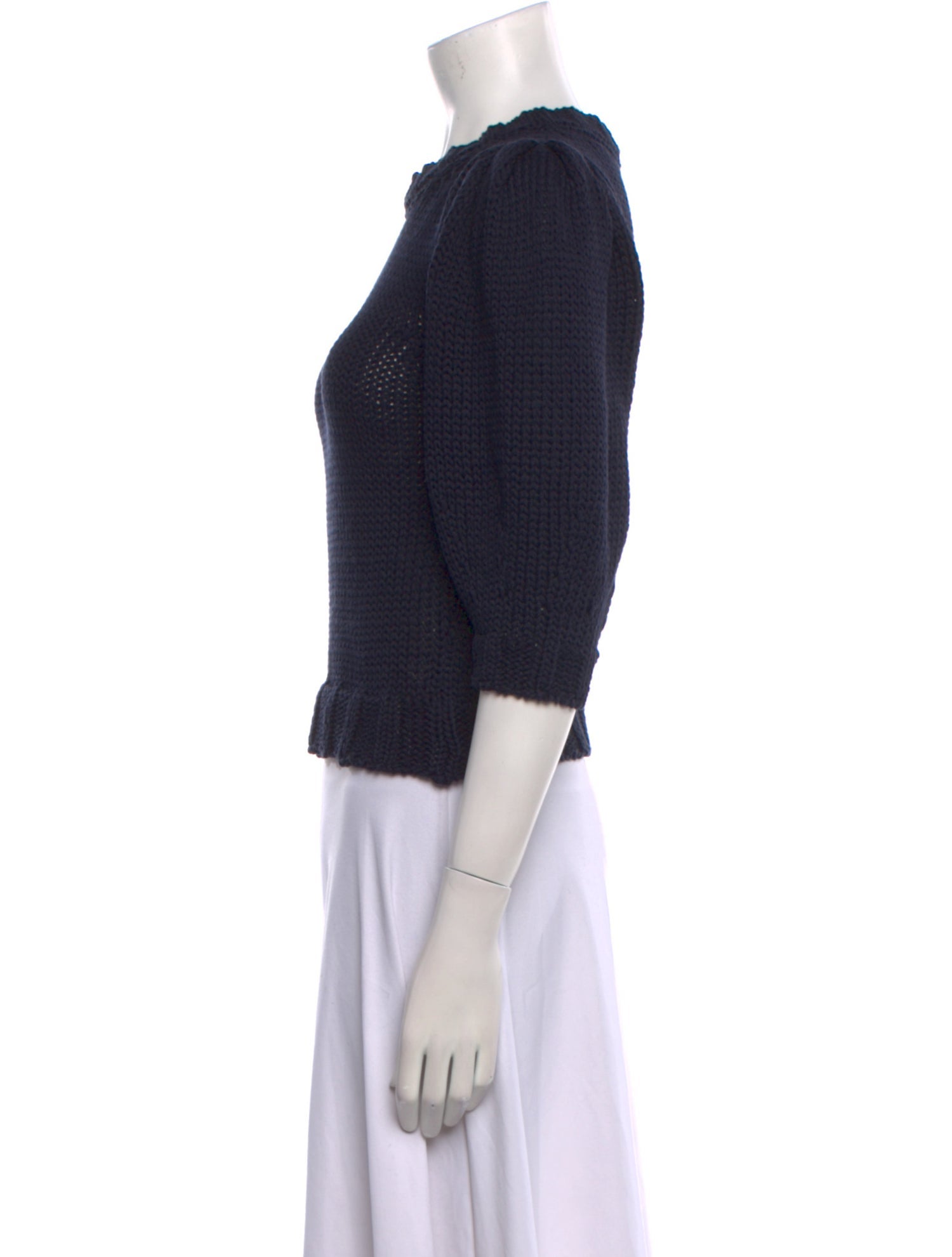 Goop G. Label Crew Neck Three-Quarter Sleeve Crop Top