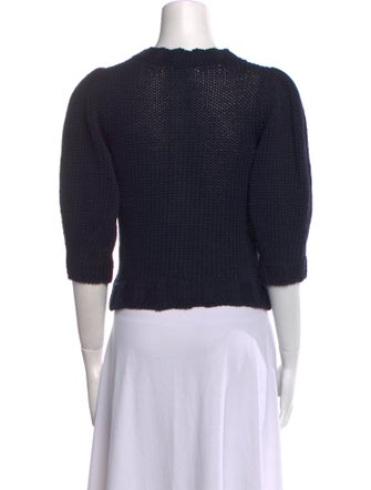 Goop G. Label Crew Neck Three-Quarter Sleeve Crop Top