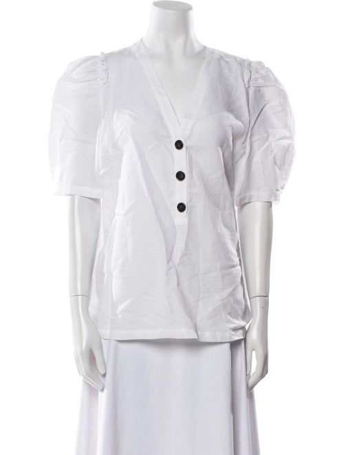 Goop G. Label Linen V-Neck Button-Up Top