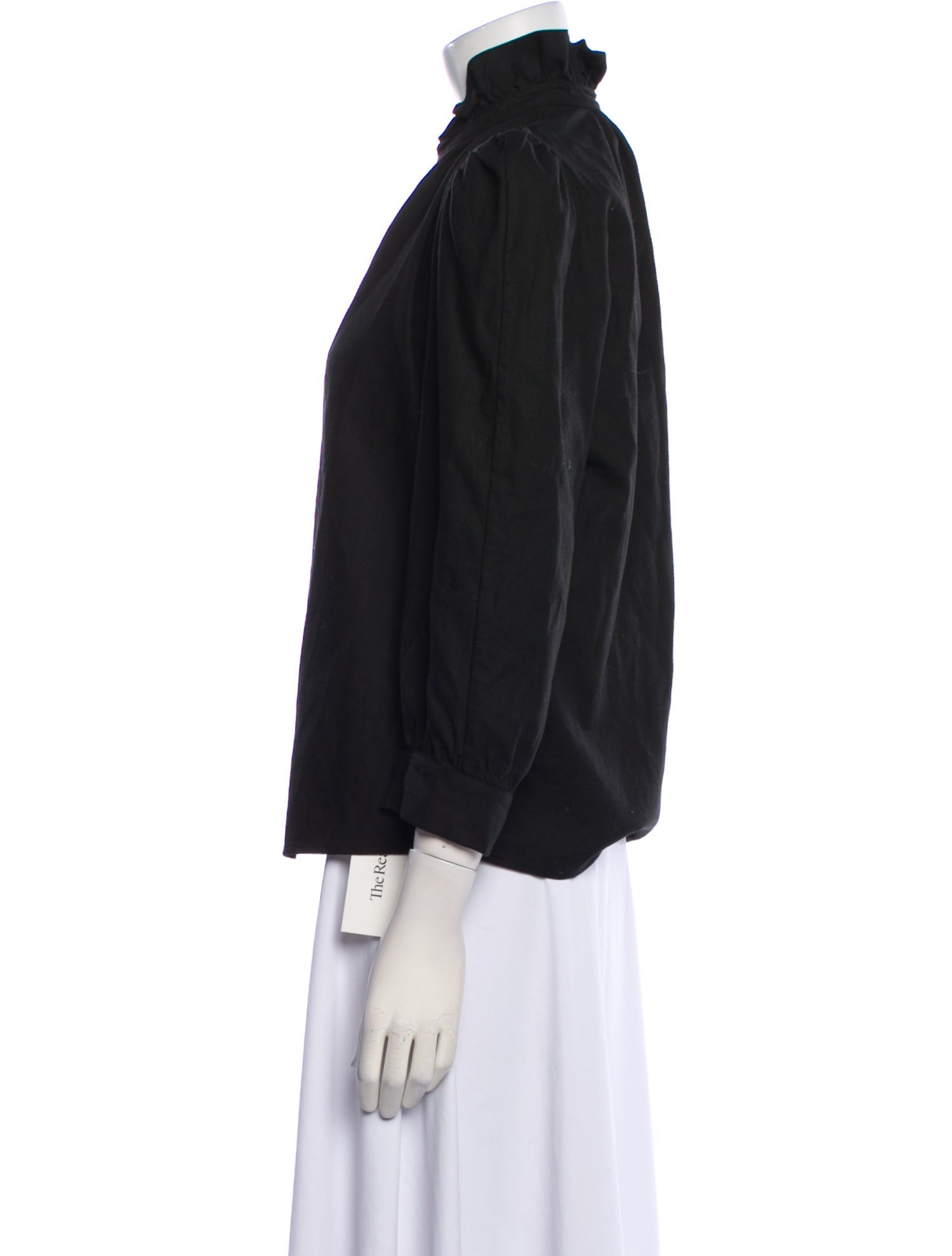 Goop G. Label Mock Neck Three-Quarter Sleeve Blouse