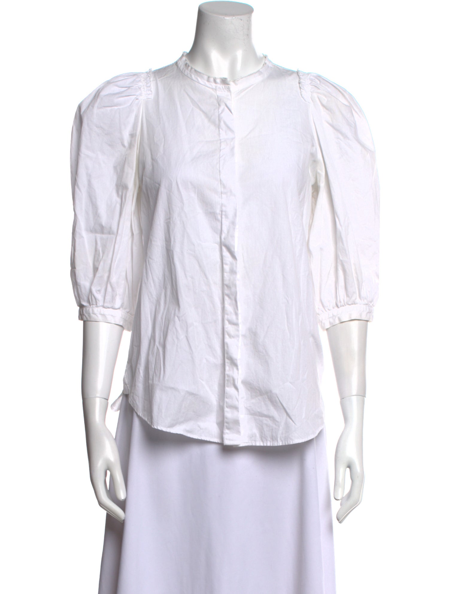 Goop G. Label Three-Quarter Sleeve Button-Up Top