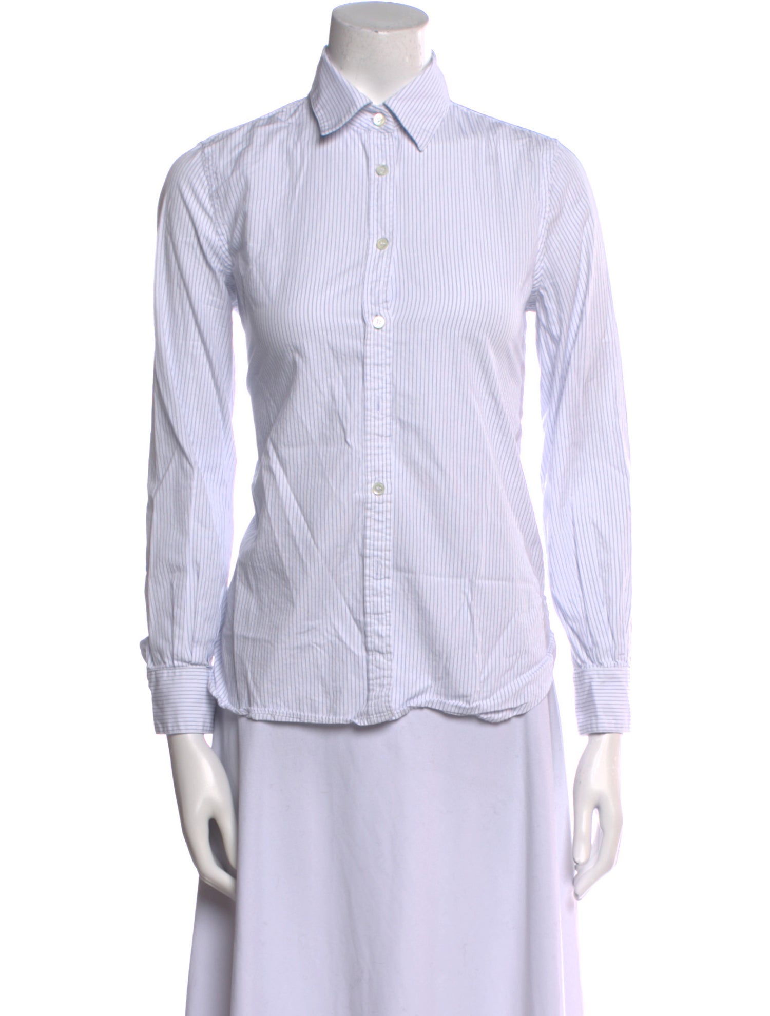Goop G. Label Striped Long Sleeve Button-Up Top