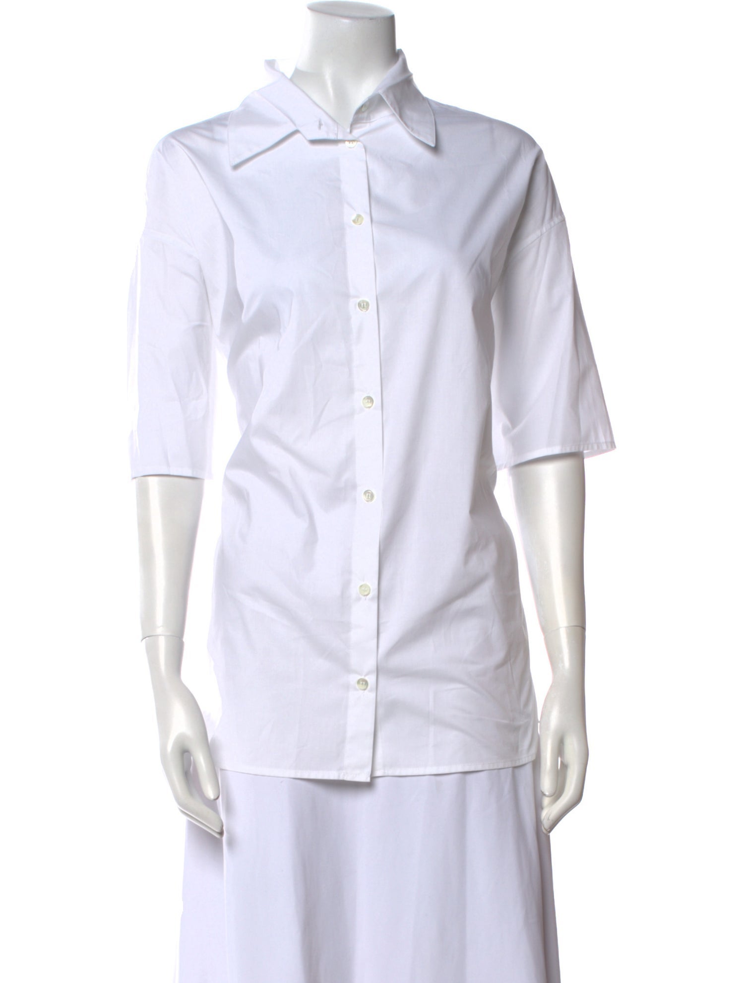 Goop G. Label Three-Quarter Sleeve Button-Up Top