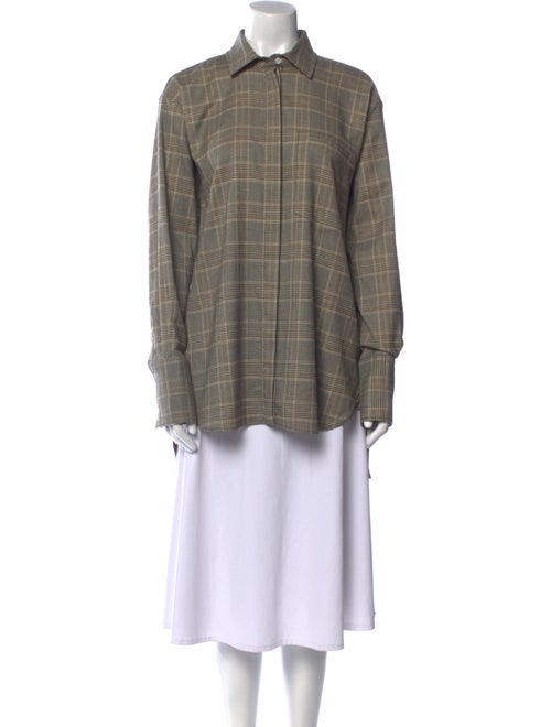 Goop G. Label Plaid Print Long Sleeve Button-Up Top