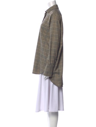 Goop G. Label Plaid Print Long Sleeve Button-Up Top