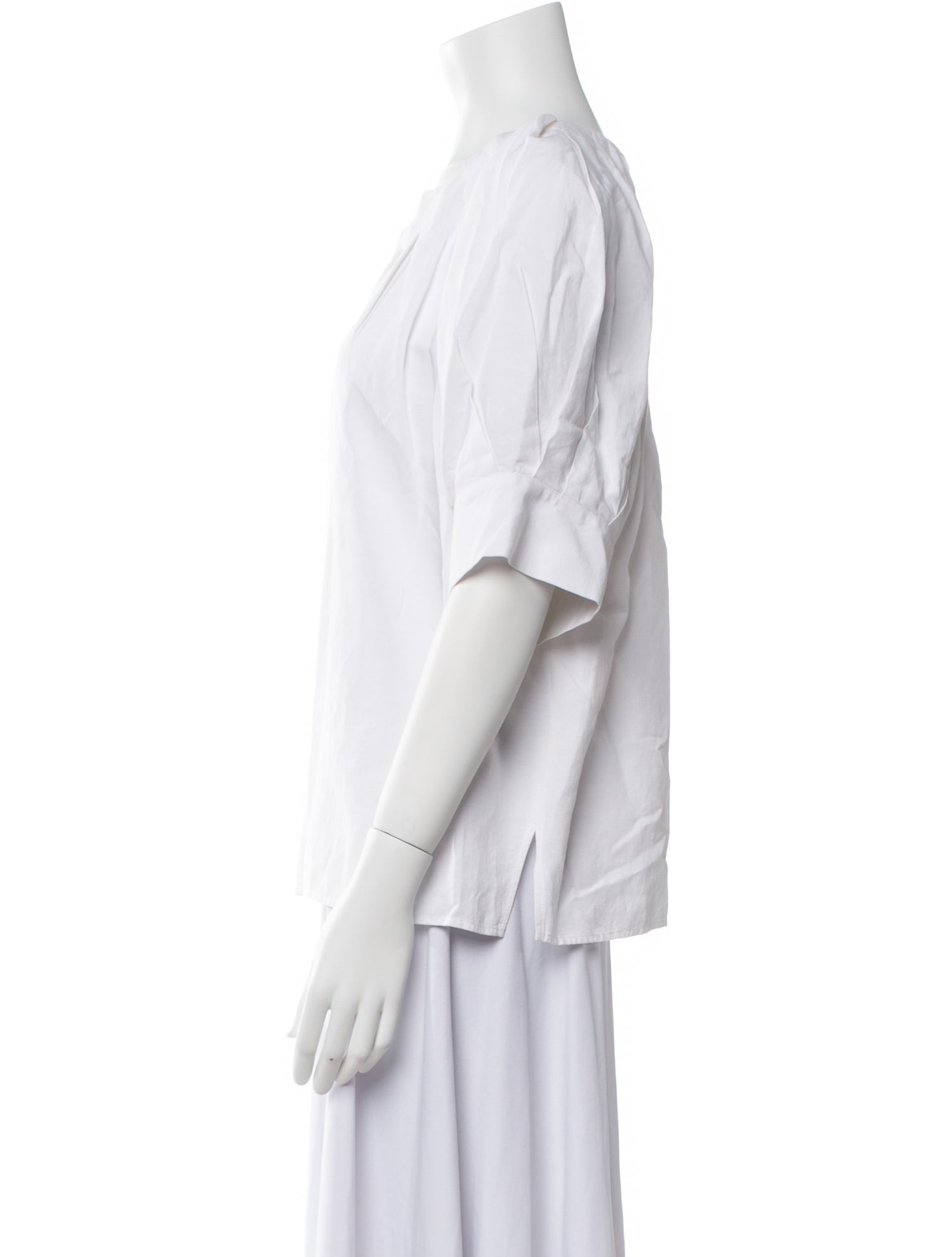 Goop G. Label V-Neck Three-Quarter Sleeve Blouse