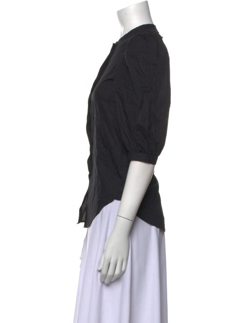 Goop G. Label Crew Neck Three-Quarter Sleeve Button-Up Top