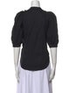 Goop G. Label Crew Neck Three-Quarter Sleeve Button-Up Top