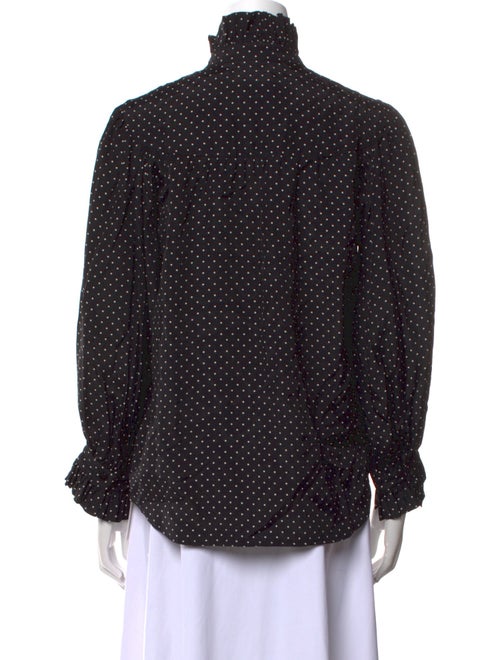 Goop G. Label Polka Dot Print Mock Neck Button-Up Top