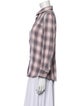 Goop G. Label Plaid Print Three-Quarter Sleeve Button-Up Top