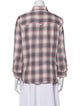 Goop G. Label Plaid Print Three-Quarter Sleeve Button-Up Top