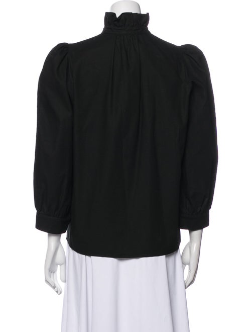 Goop G. Label Mock Neck Three-Quarter Sleeve Blouse
