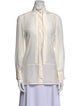 Goop G. Label Silk Mock Neck Button-Up Top